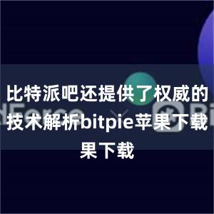 比特派吧还提供了权威的技术解析bitpie苹果下载