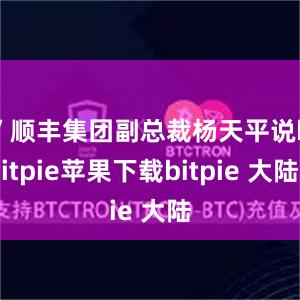 ”顺丰集团副总裁杨天平说bitpie苹果下载bitpie 大陆