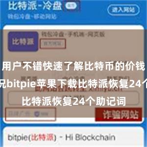 用户不错快速了解比特币的价钱波动情况bitpie苹果下载比特派恢复24个助记词