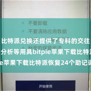 比特派兑换还提供了专科的交往图表、行情分析等用具bitpie苹果下载比特派恢复24个助记词